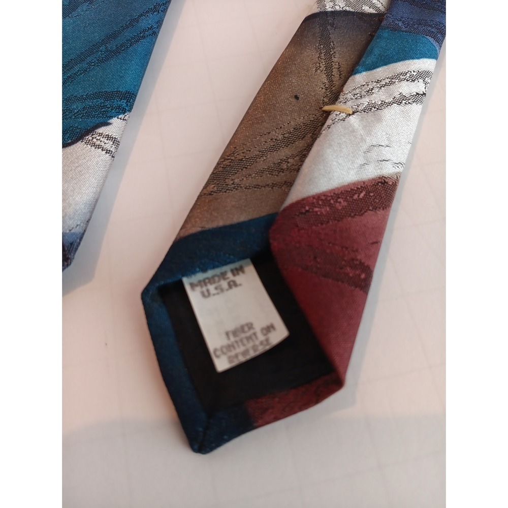Wembley Mens Neck Tie Geometric Wide Bold Colors eclectic grandpa Academia Y2k - Picture 4 of 5